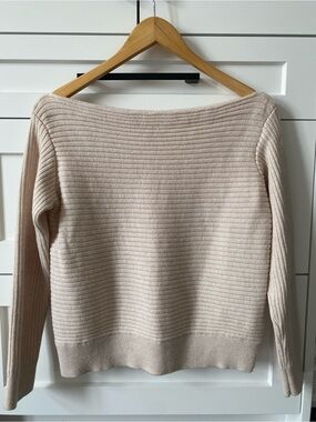 Babaton Knit Boat Neck Sweater in Light Beige